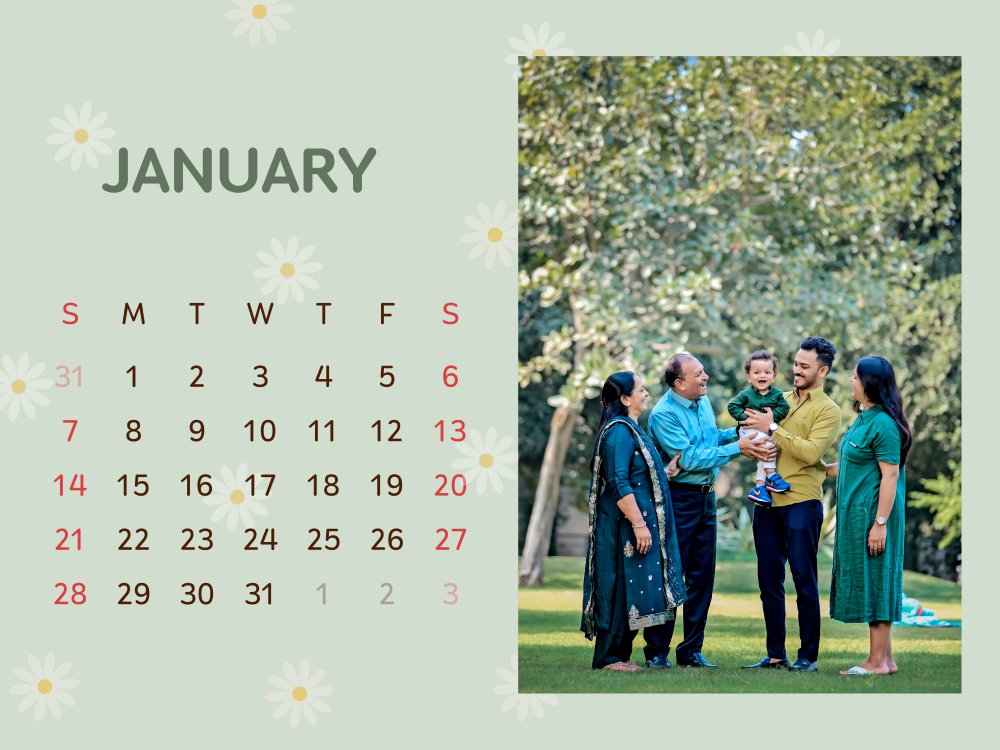 Wooden Frame Calendar 403