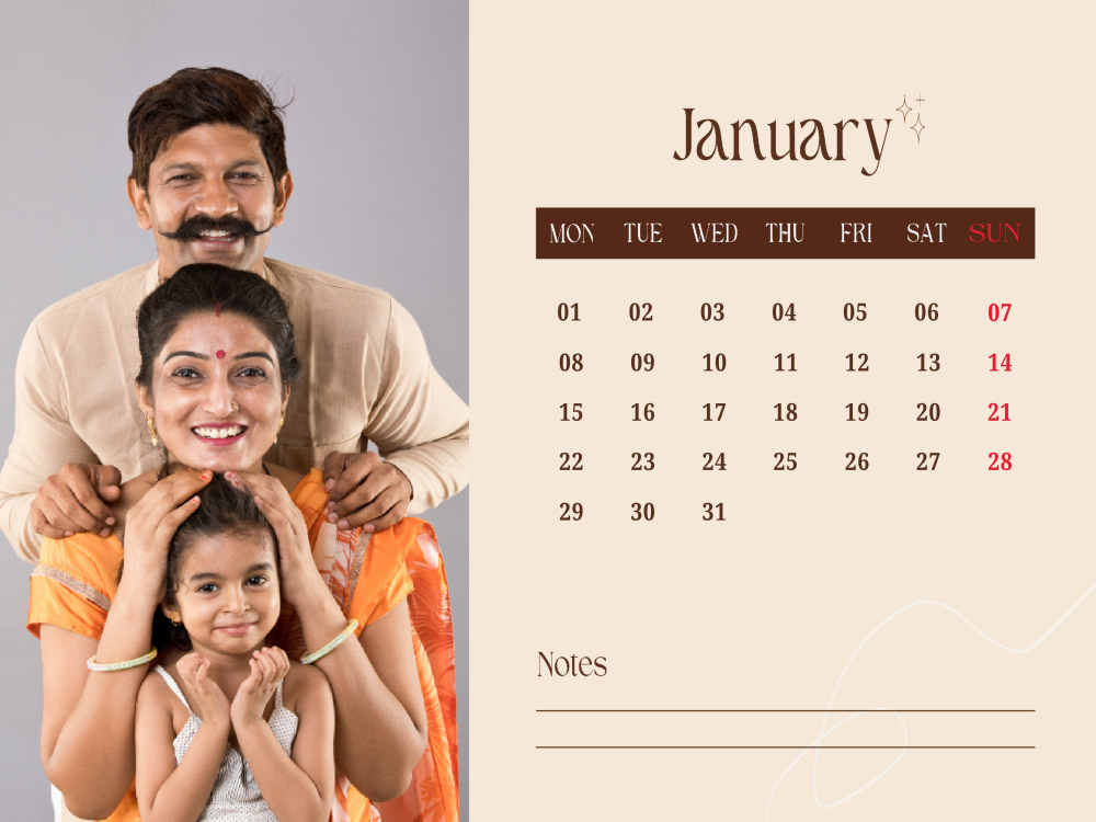 Wooden Frame Calendar 401